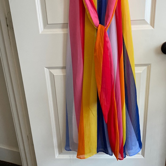 NEW YORK & COMPANY- Sheer multi-color halter dress. Maxi - Dress (full length). - Picture 2 of 12